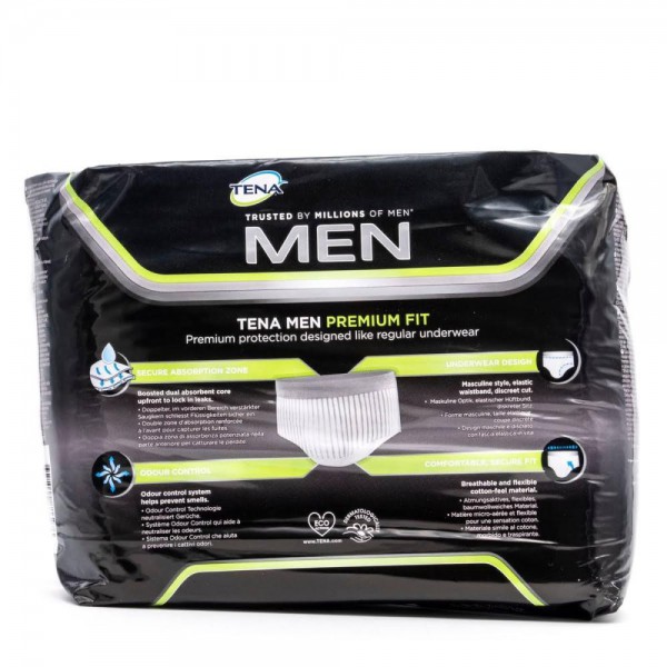 tena men premium fit talla m 12 unidades