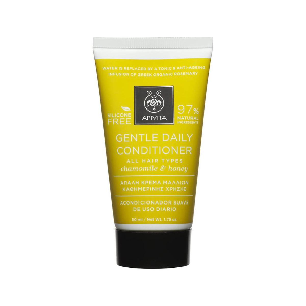 apivita acondicionador suave de uso diario camomila y miel 50 ml